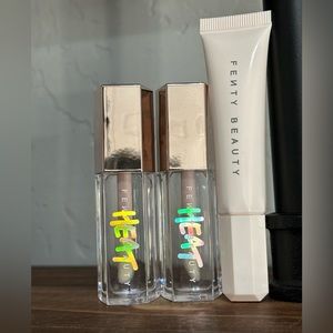 FENTY BEAUTY Lip Gloss Bundle - Gloss Bomb Heat and Pro Kiss'r Luscious Lip Balm